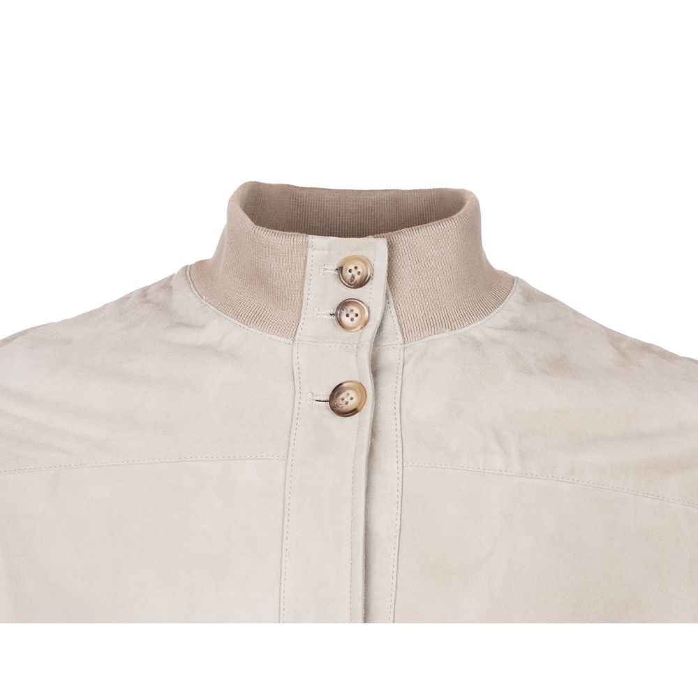 Beige Calfskin Men Jacket-Emilio Romanelli-LabelTerrace.com