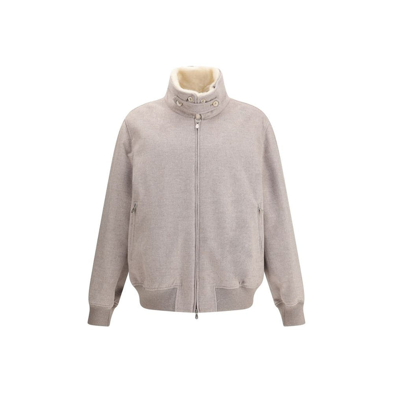 Beige Cashmere Bomber