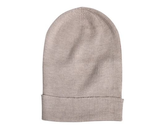 Beige Cashmere Knitted Winter Beanie Hat-Dolce & Gabbana-LabelTerrace.com