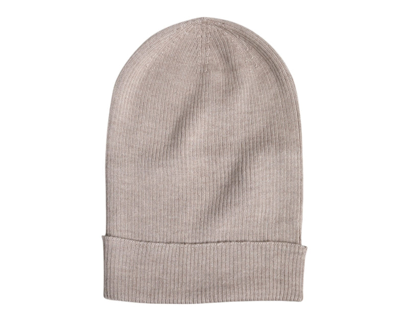 Beige Cashmere Knitted Winter Beanie Hat-Dolce & Gabbana-LabelTerrace.com