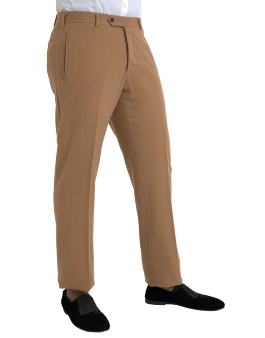 Beige Cashmere Men Straight Fit Dress Pants-Prada-LabelTerrace.com