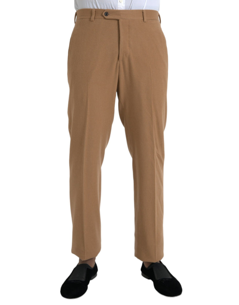 Beige Cashmere Men Straight Fit Dress Pants-Prada-LabelTerrace.com