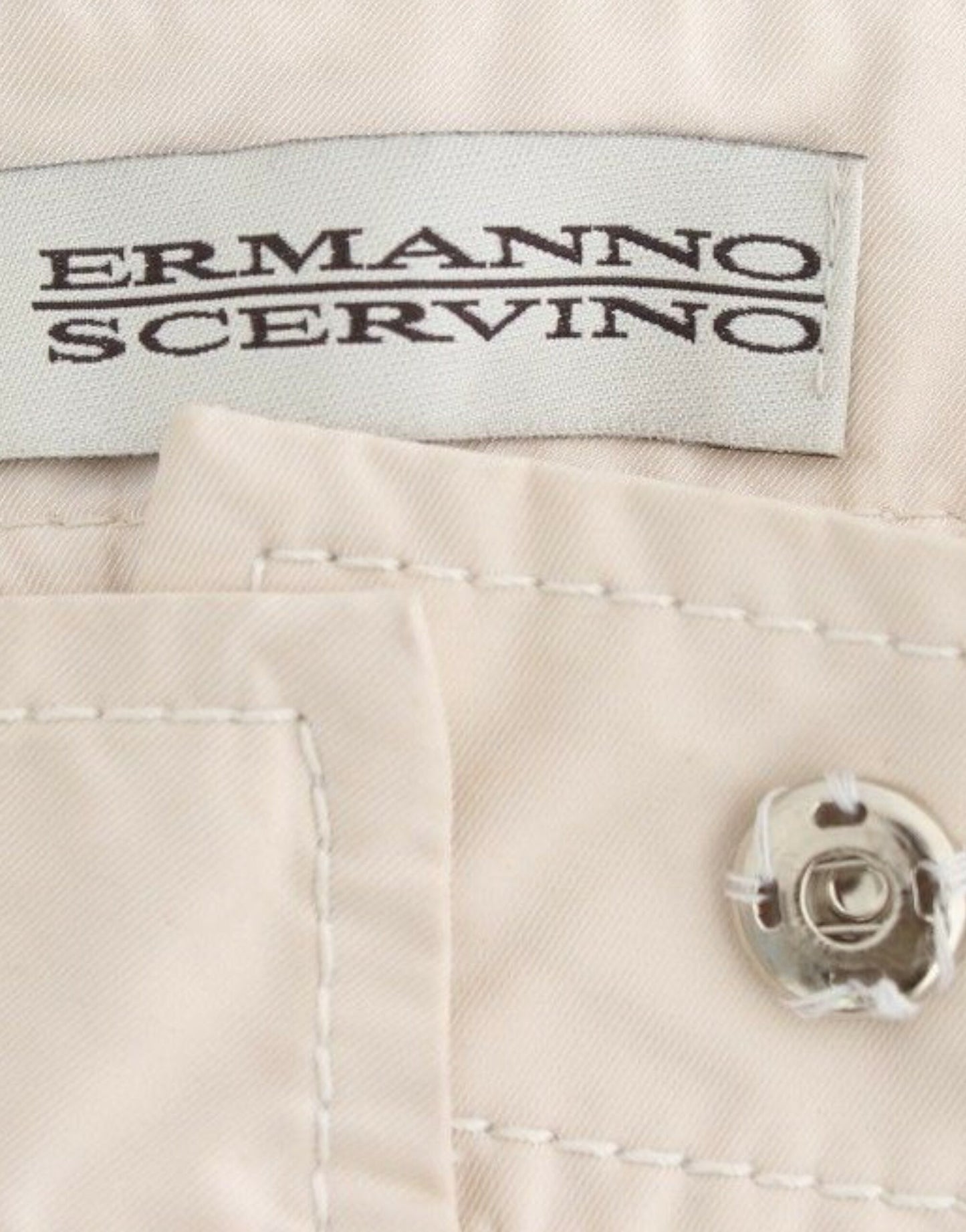 Beige Chinos Casual Dress Pants Khakis-Ermanno Scervino-LabelTerrace.com