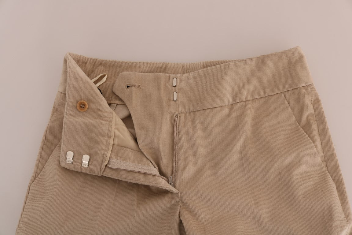 Beige Cotton Bootcut Pants-Ermanno Scervino-LabelTerrace.com