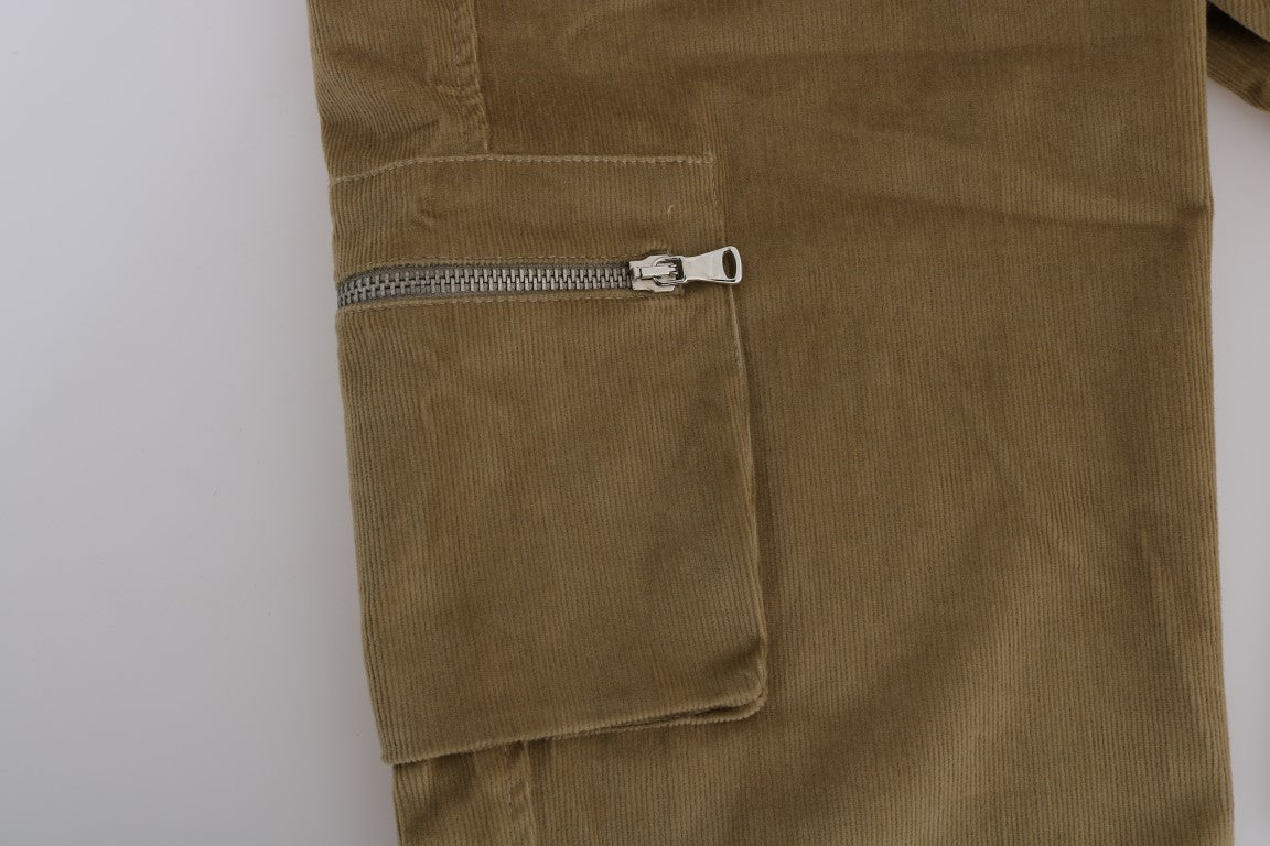 Beige Cotton Corduroys Pants-Ermanno Scervino-LabelTerrace.com