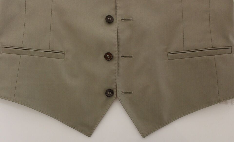 Beige Cotton Dress Vest Blazer Jacket-Dolce & Gabbana-LabelTerrace.com