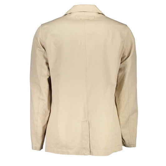 Beige Cotton Men Jacket-Gant-LabelTerrace.com