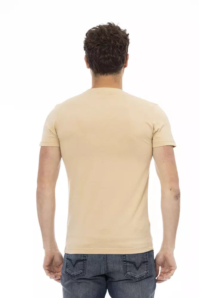 Beige Cotton Men T-Shirt-Trussardi Action-LabelTerrace.com