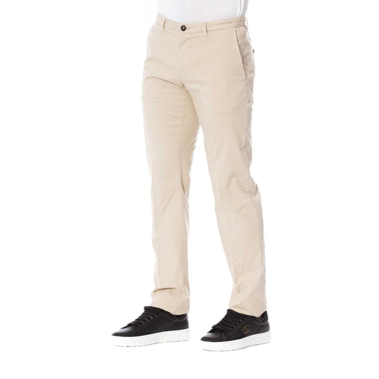 Beige Cotton Men Trouser-Trussardi-LabelTerrace.com
