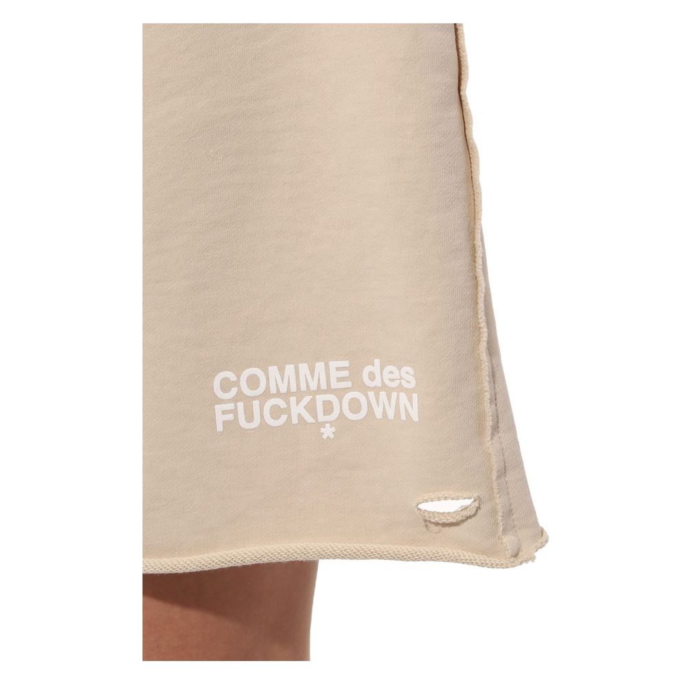 Beige Cotton Short-Comme Des Fuckdown-LabelTerrace.com