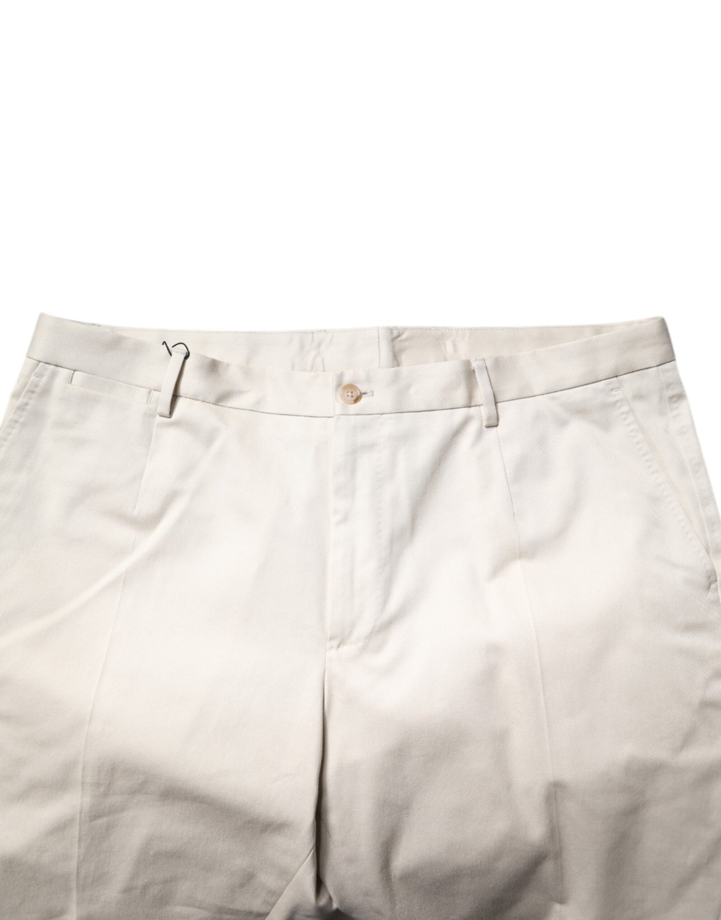 Beige Cotton Stretch Mid Waist Bermuda Shorts-Dolce & Gabbana-LabelTerrace.com