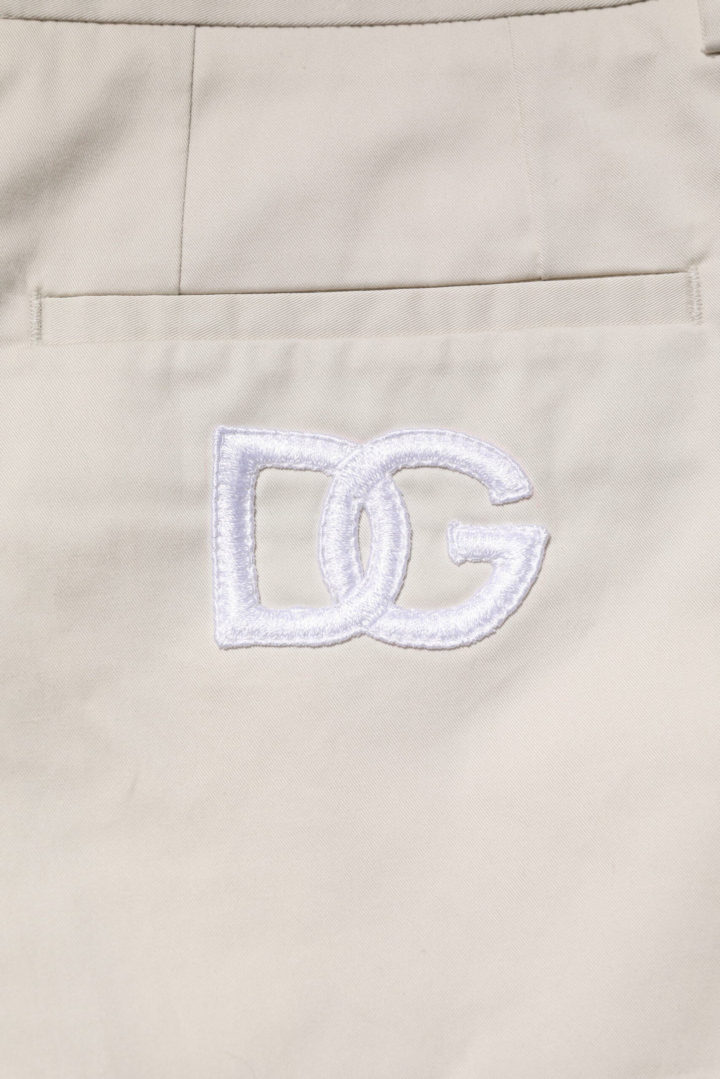 Beige Cotton Stretch Mid Waist Bermuda Shorts-Dolce & Gabbana-LabelTerrace.com