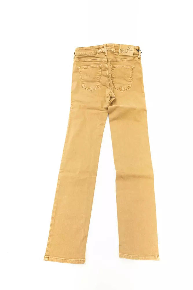 Beige Cotton Women Jeans-Jacob Cohen-LabelTerrace.com