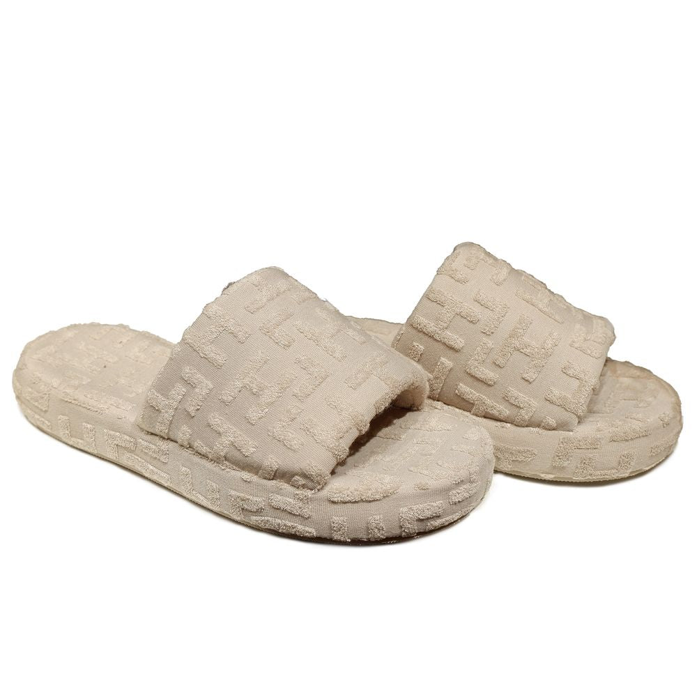 Beige Cotton Women Sandal-Hinnominate-LabelTerrace.com