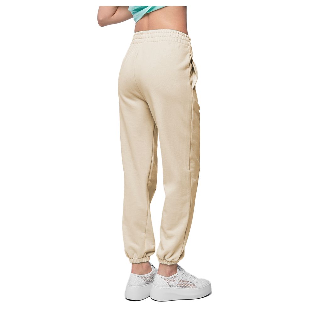 Beige Cotton Women Sweatpant-Hinnominate-LabelTerrace.com