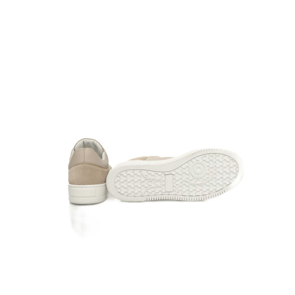 Beige Cowhide Women Sneaker-Cerruti 1881-LabelTerrace.com