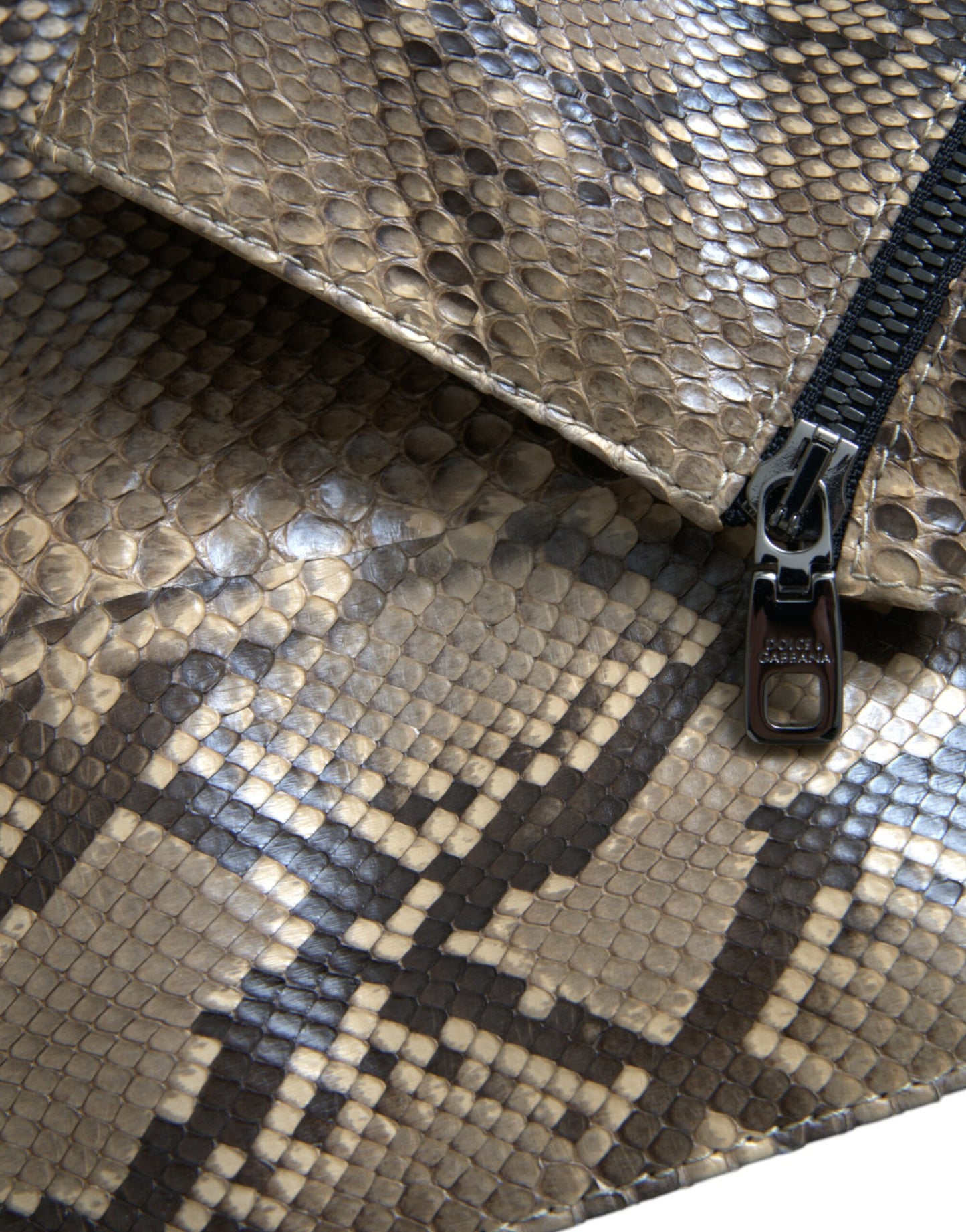 Beige Exotic Leather Biker Blouson Jacket-Dolce & Gabbana-LabelTerrace.com