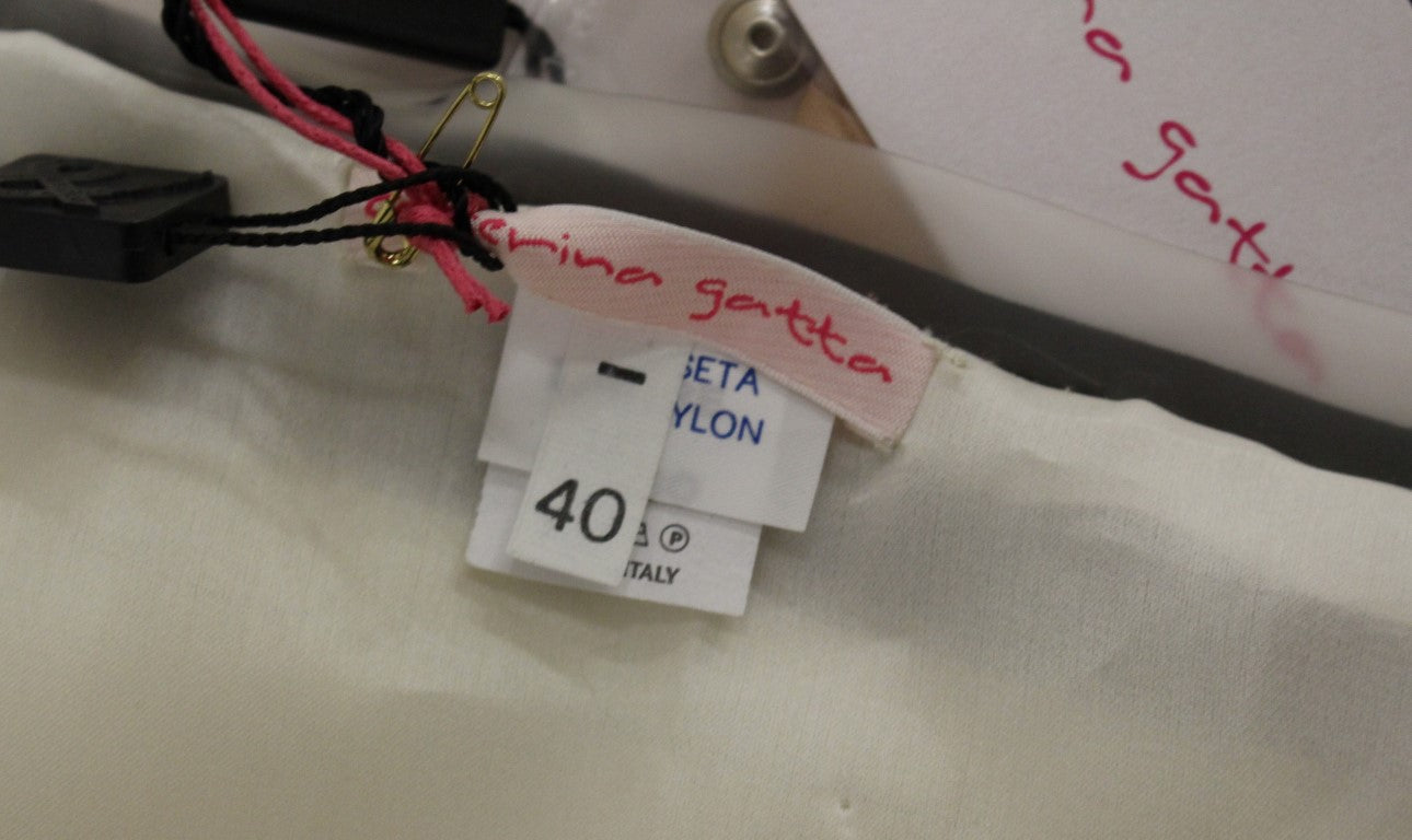 Beige Floral Print Silk Mini Skirt-Caterina Gatta-LabelTerrace.com