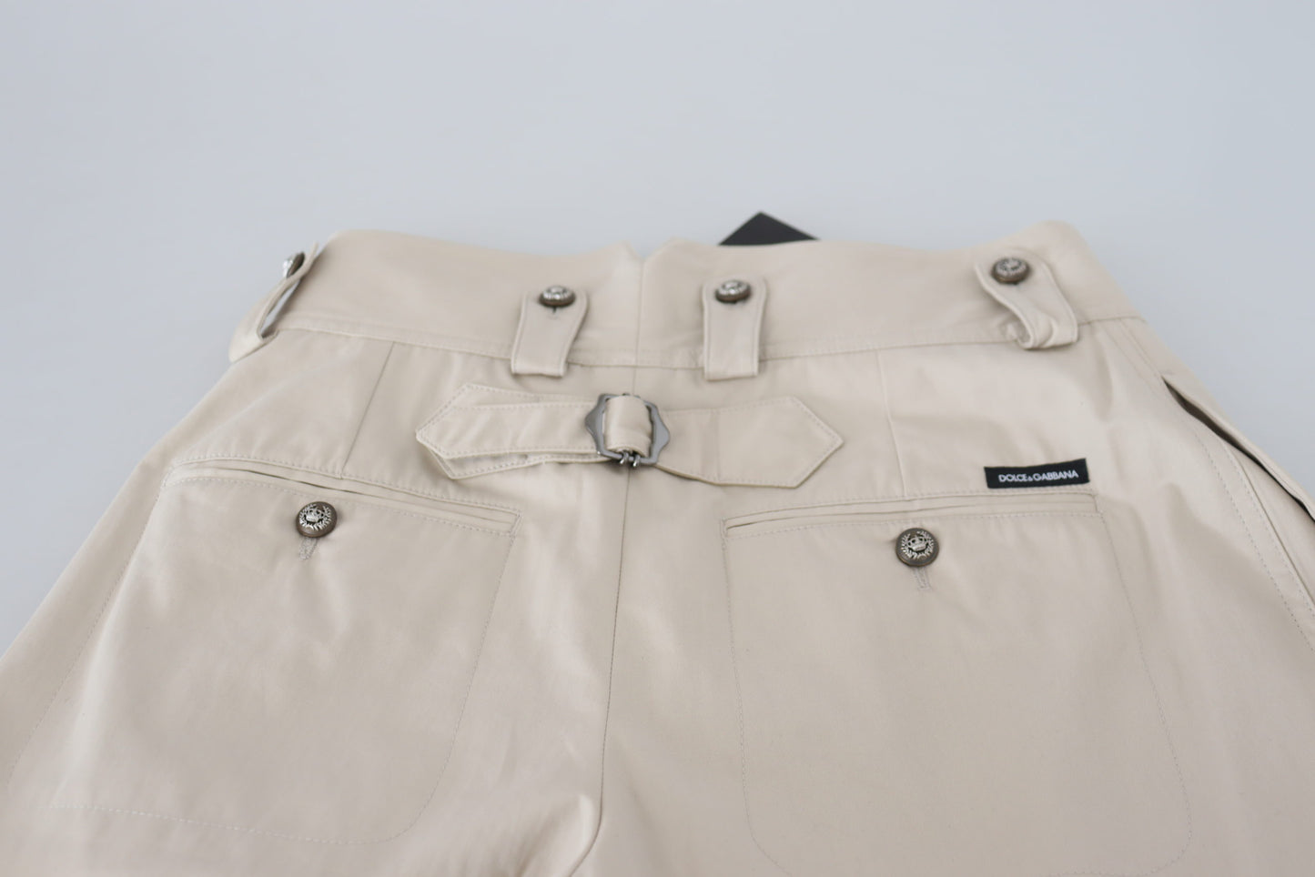 Beige High Waist Women Pants-Dolce & Gabbana-LabelTerrace.com