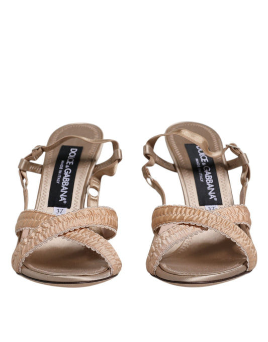 Beige Keira Slingback Heels Sandals Shoes-Dolce & Gabbana-LabelTerrace.com