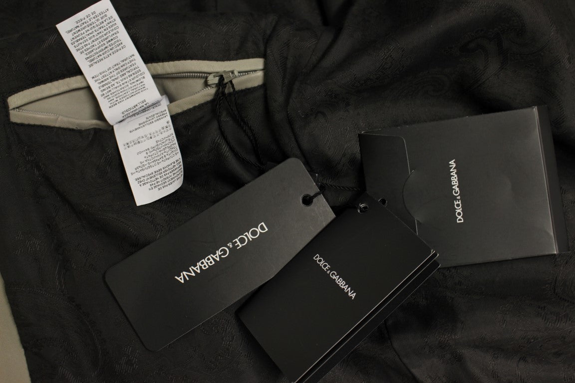 Beige Leather Jacket Biker Coat-Dolce & Gabbana-LabelTerrace.com