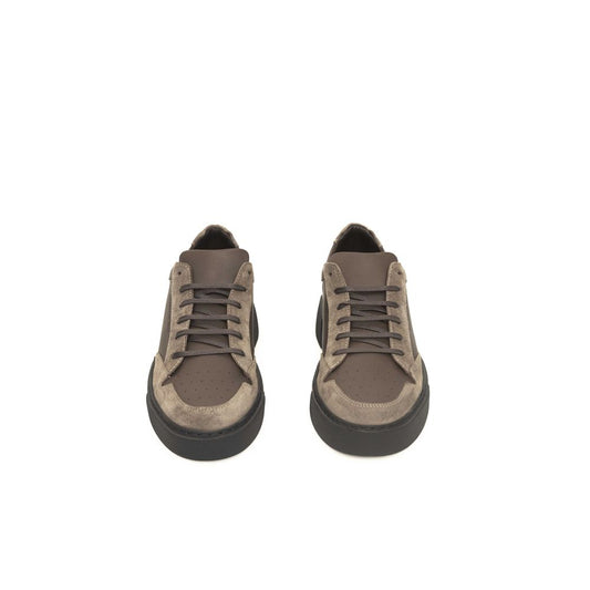 Beige Leather Men Sneaker-Cerruti 1881-LabelTerrace.com