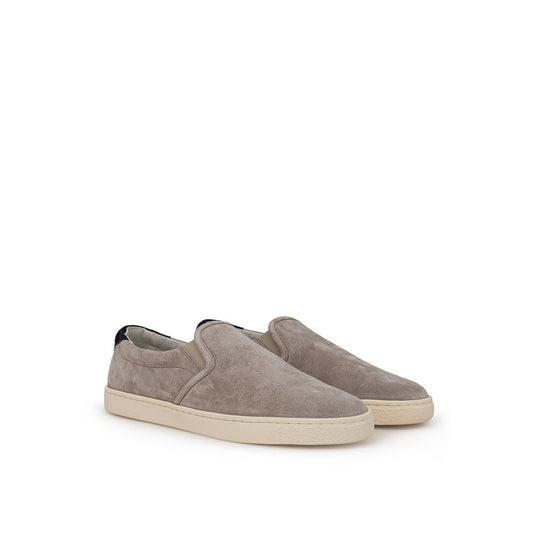 Beige Leather Sneaker-Brunello Cucinelli-LabelTerrace.com