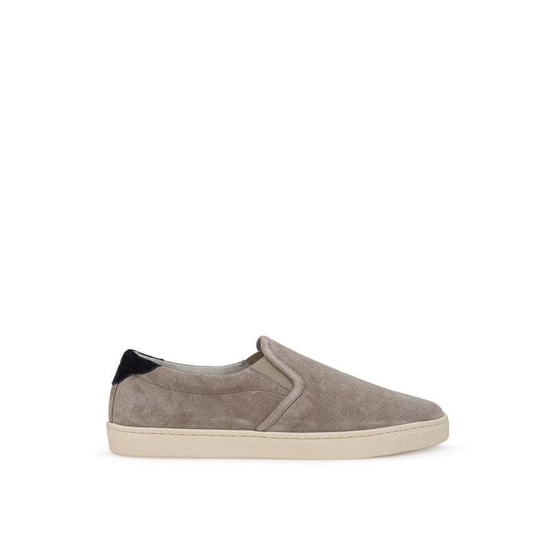Beige Leather Sneaker-Brunello Cucinelli-LabelTerrace.com