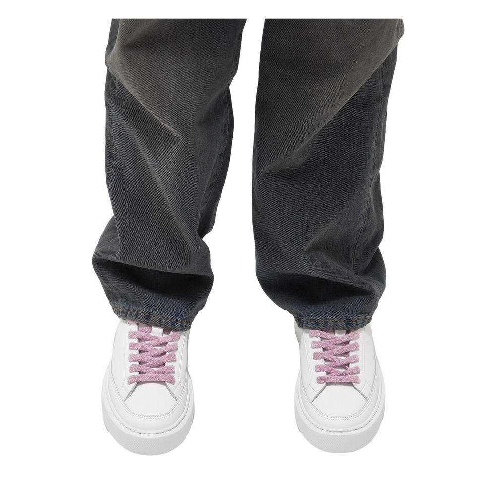 Beige Leather Sneaker-D.A.T.E-LabelTerrace.com