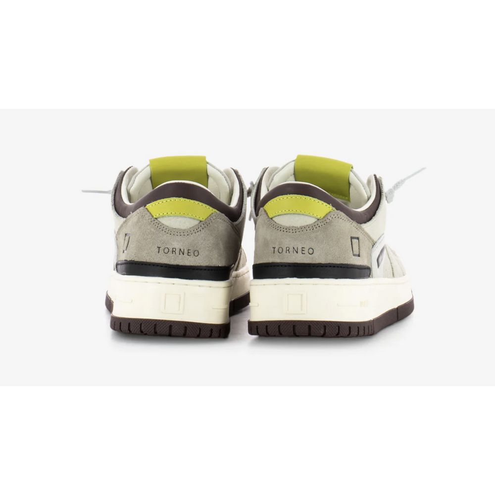 Beige Leather Sneaker-D.A.T.E-LabelTerrace.com