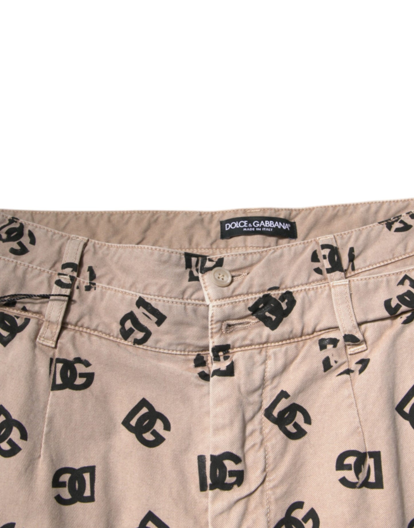 Beige Logo Cotton Skinny Denim Jeans-Dolce & Gabbana-LabelTerrace.com