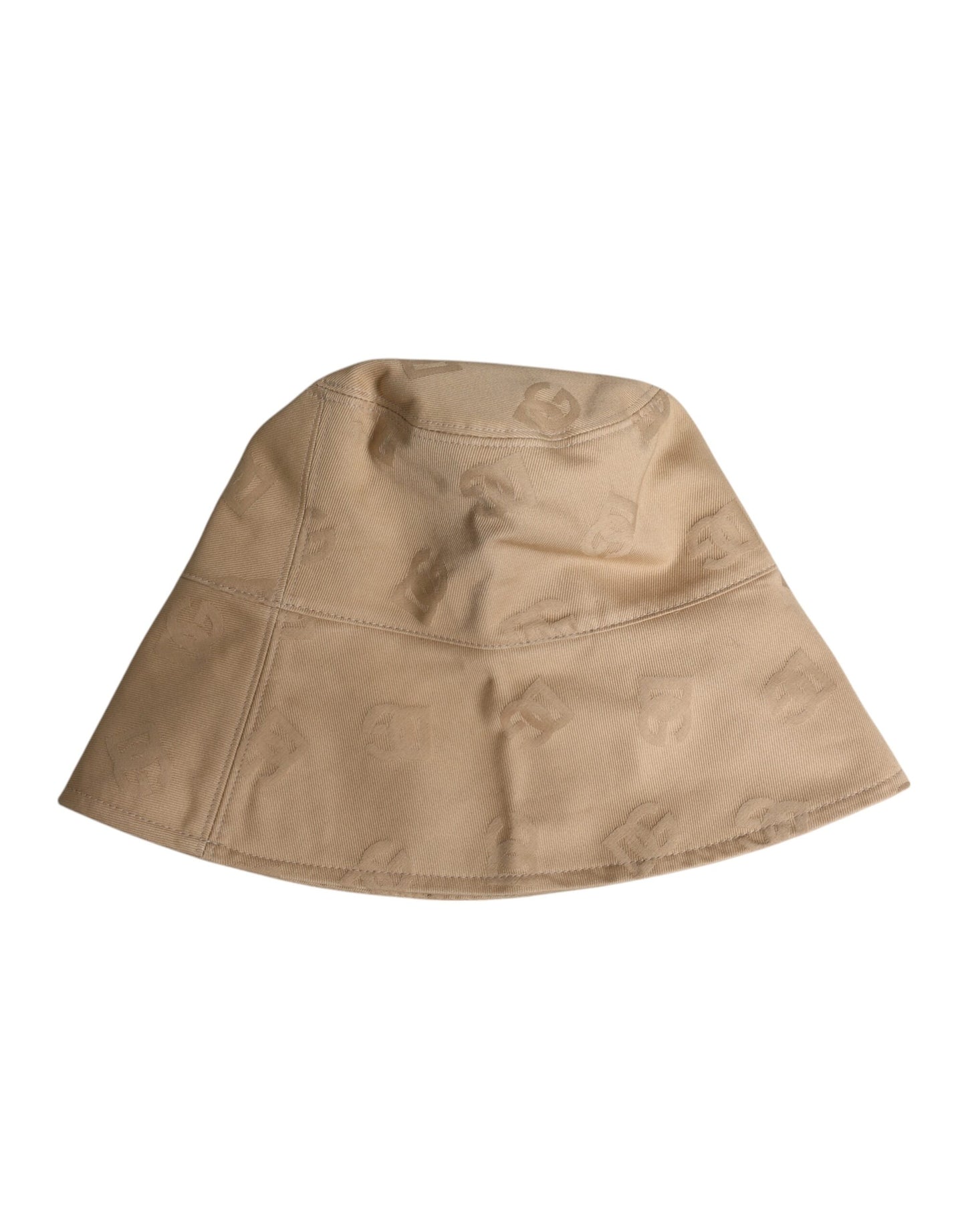 Beige Logo Monogram Cotton Bucket Cap-Dolce & Gabbana-LabelTerrace.com