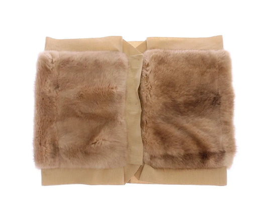 Beige MINK Fur Scarf Foulard Neck Wrap-Dolce & Gabbana-LabelTerrace.com