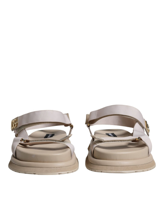 Beige Nappa Devotion Strap Men Sandals Shoes-Dolce & Gabbana-LabelTerrace.com