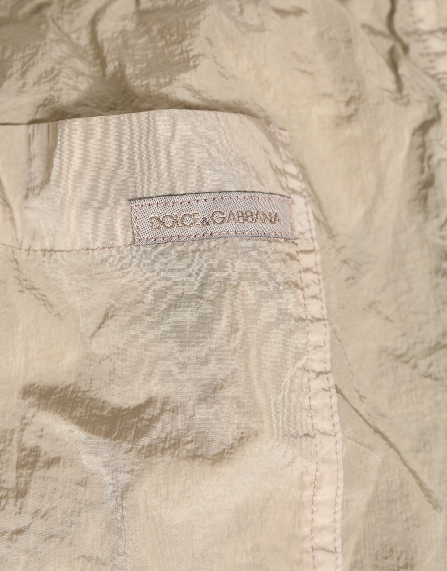 Beige Nylon Beachwear Men Boxer Short Swimwear-Dolce & Gabbana-LabelTerrace.com