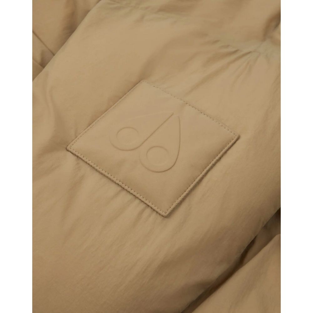 Beige Nylon Jackets & Coat-Moose Knuckles-LabelTerrace.com