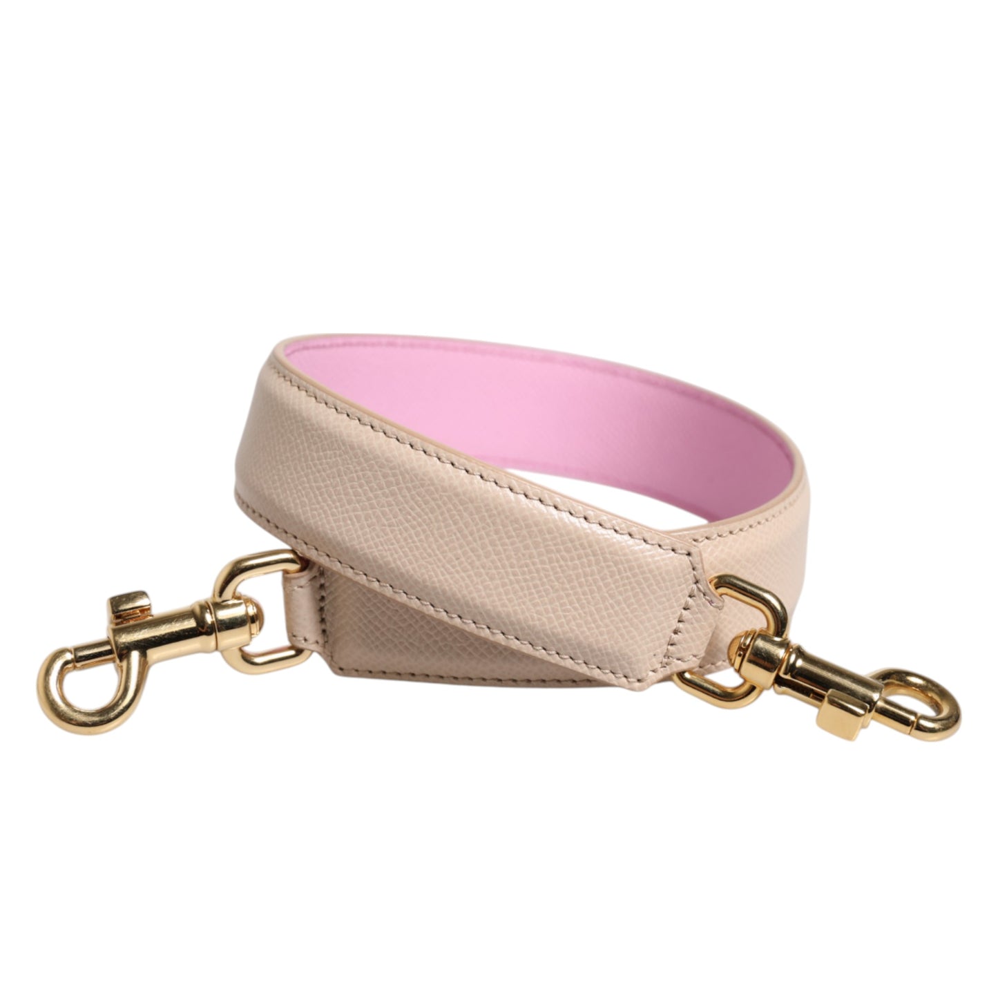 Beige Pink Leather Handbag Accessory Shoulder Strap-Dolce & Gabbana-LabelTerrace.com