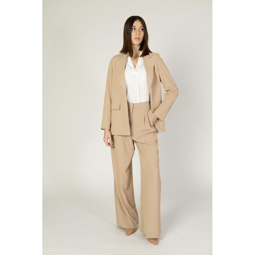 Beige Polyester Blazer