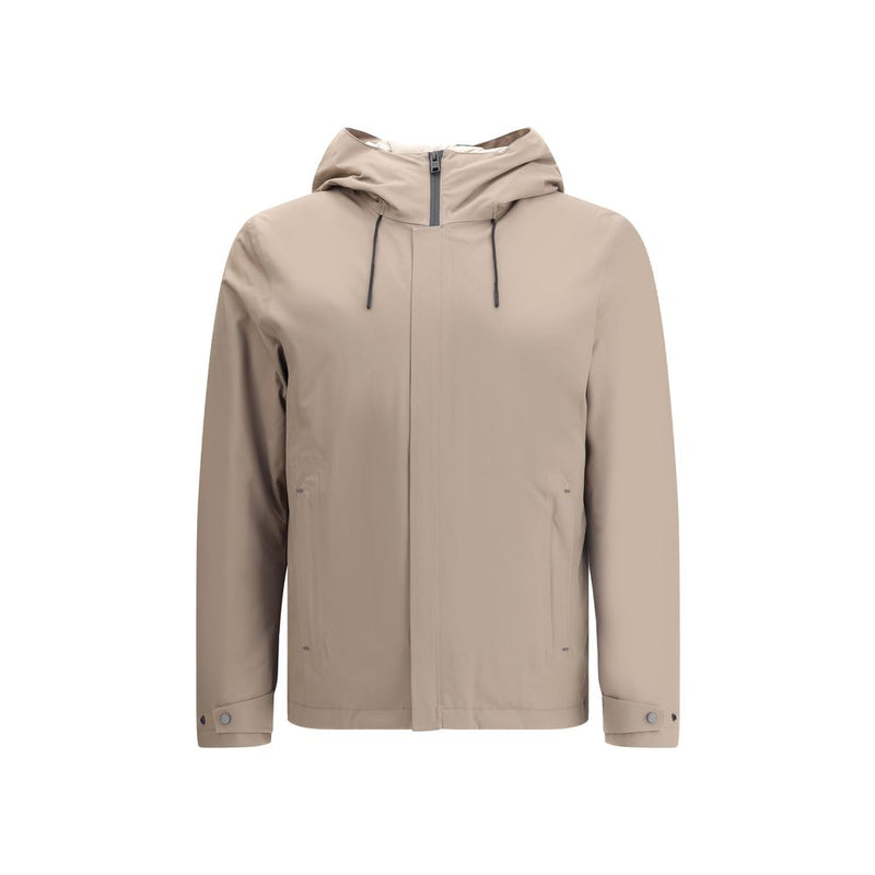 Beige Polyester Shell Jacket