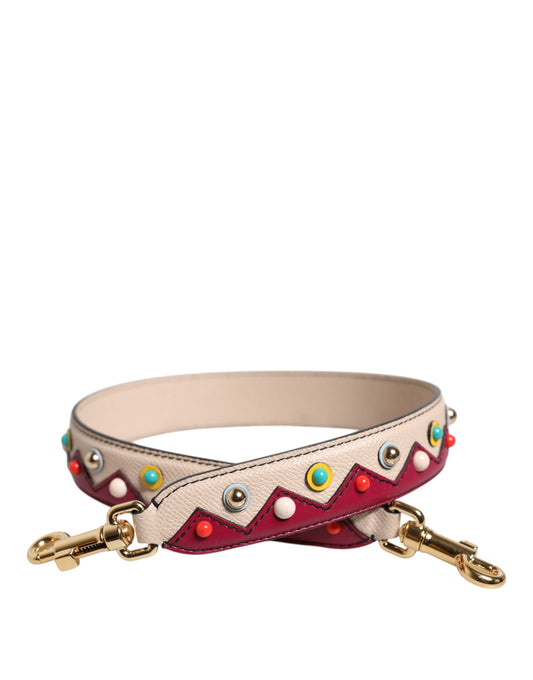 Beige Red Leather Handbag Accessory Shoulder Strap-Dolce & Gabbana-LabelTerrace.com