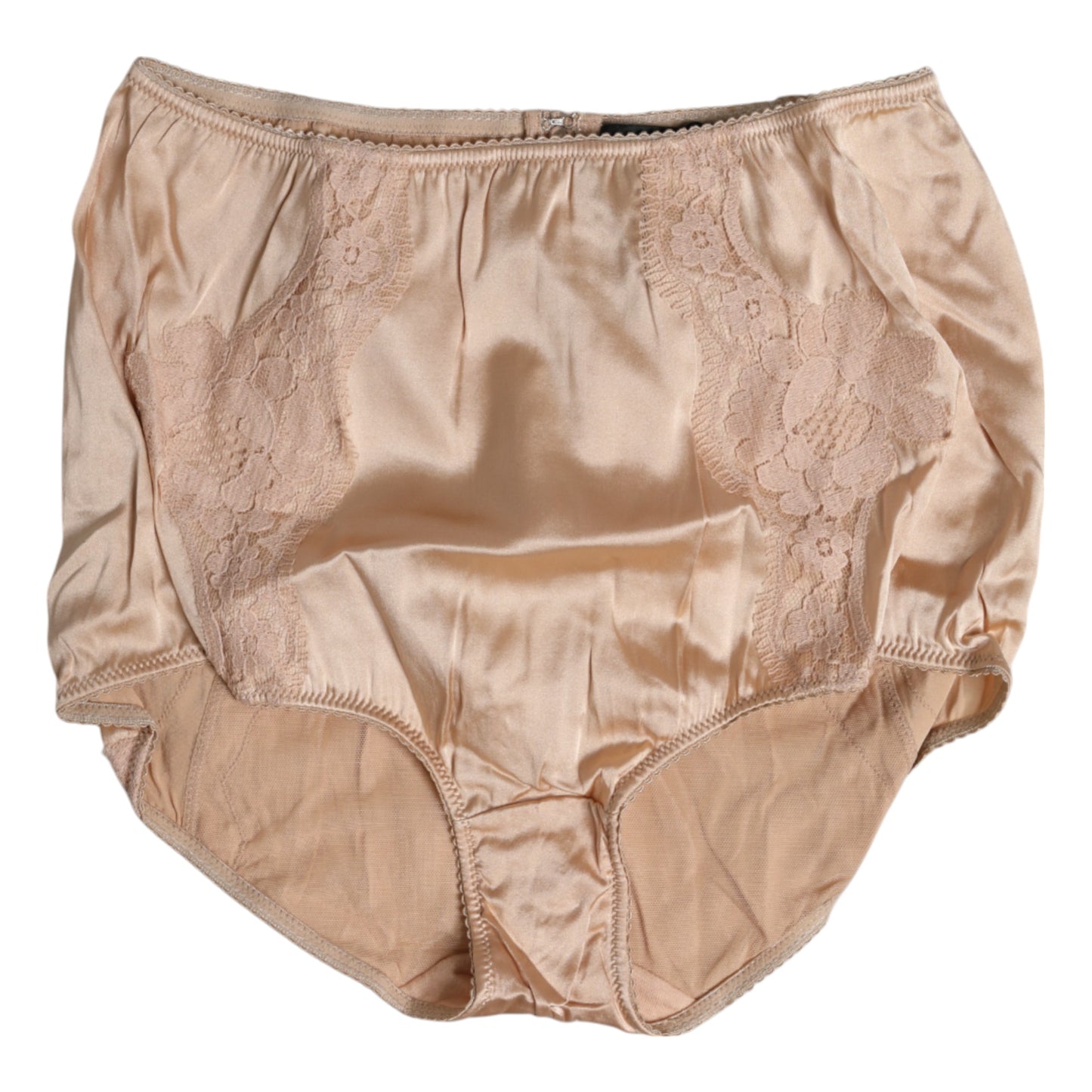 Beige Silk Lace High Waist Bikini Panty Underwear-Dolce & Gabbana-LabelTerrace.com