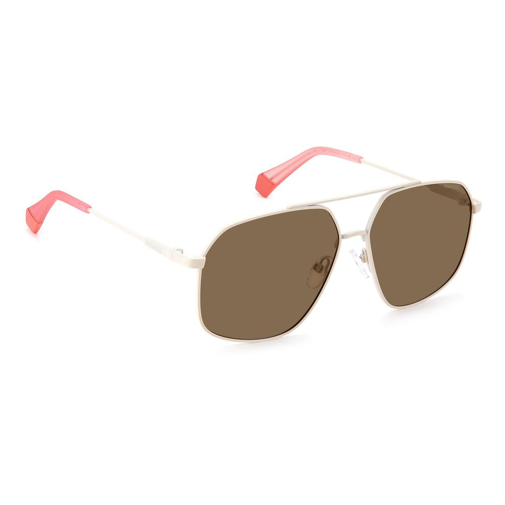 Beige Stainless Steel Sunglasses-Polaroid-LabelTerrace.com