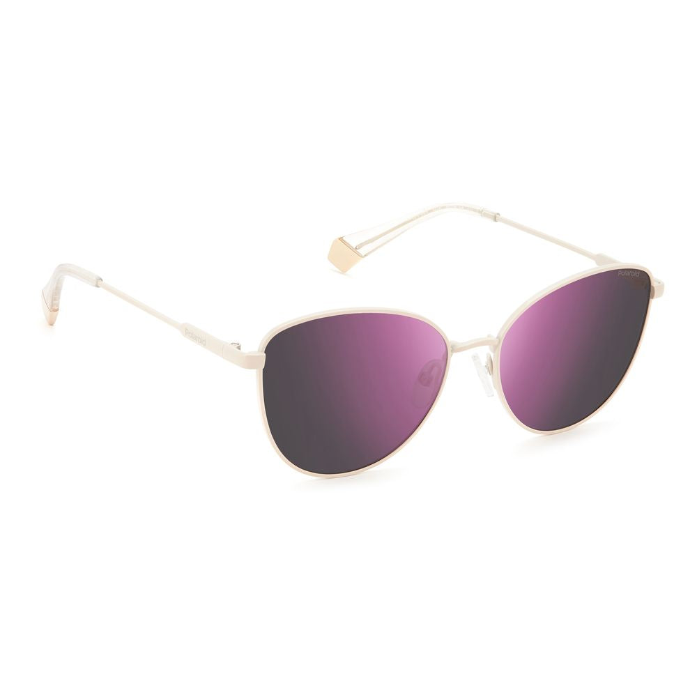 Beige Stainless Steel Sunglasses