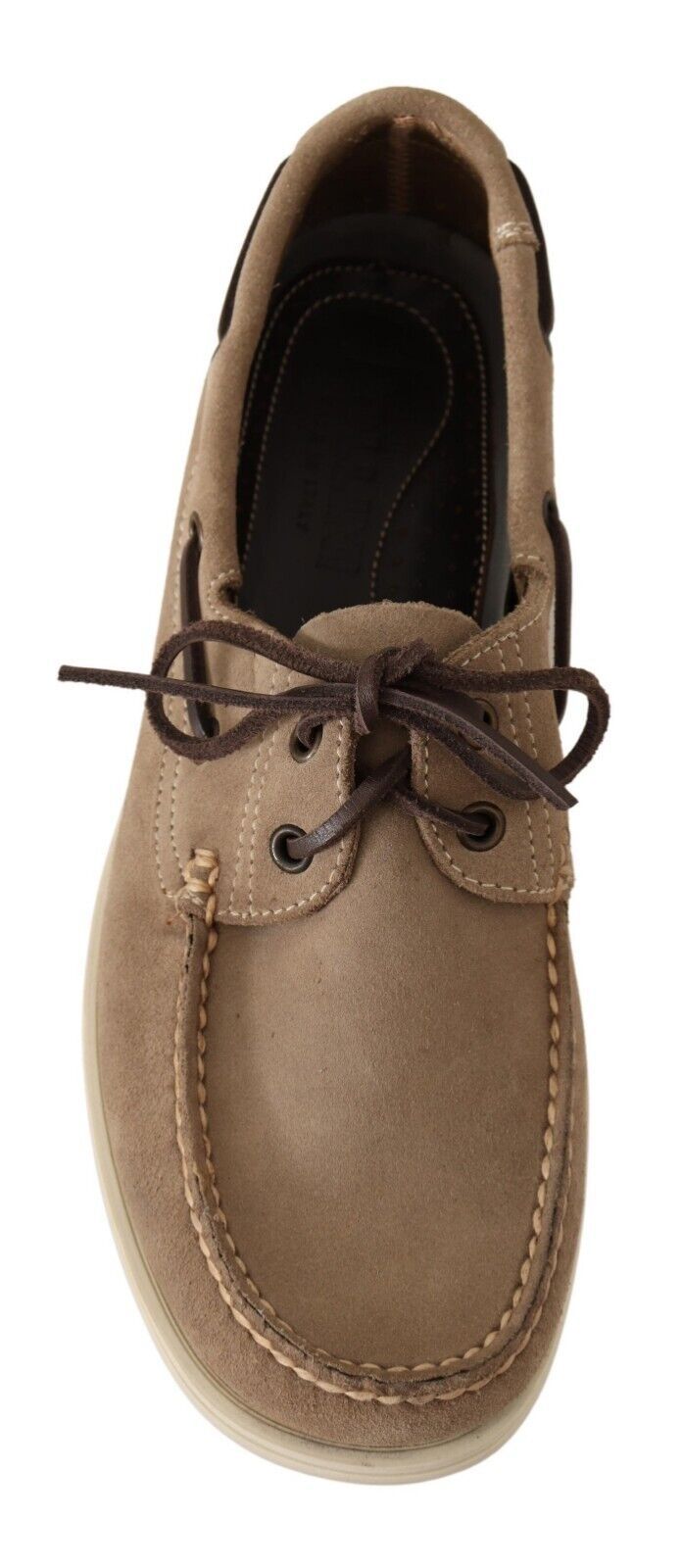 Beige Suede Low Top Mocassin Loafers Casual Men Shoes-Pollini-LabelTerrace.com
