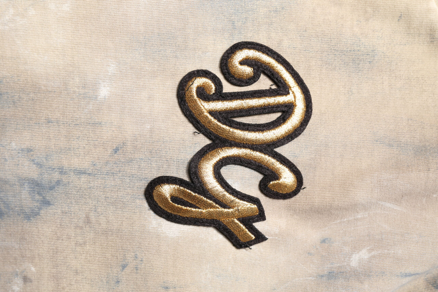 Beige Tie Dye DG Embroidery Cropped T-shirt-Dolce & Gabbana-LabelTerrace.com