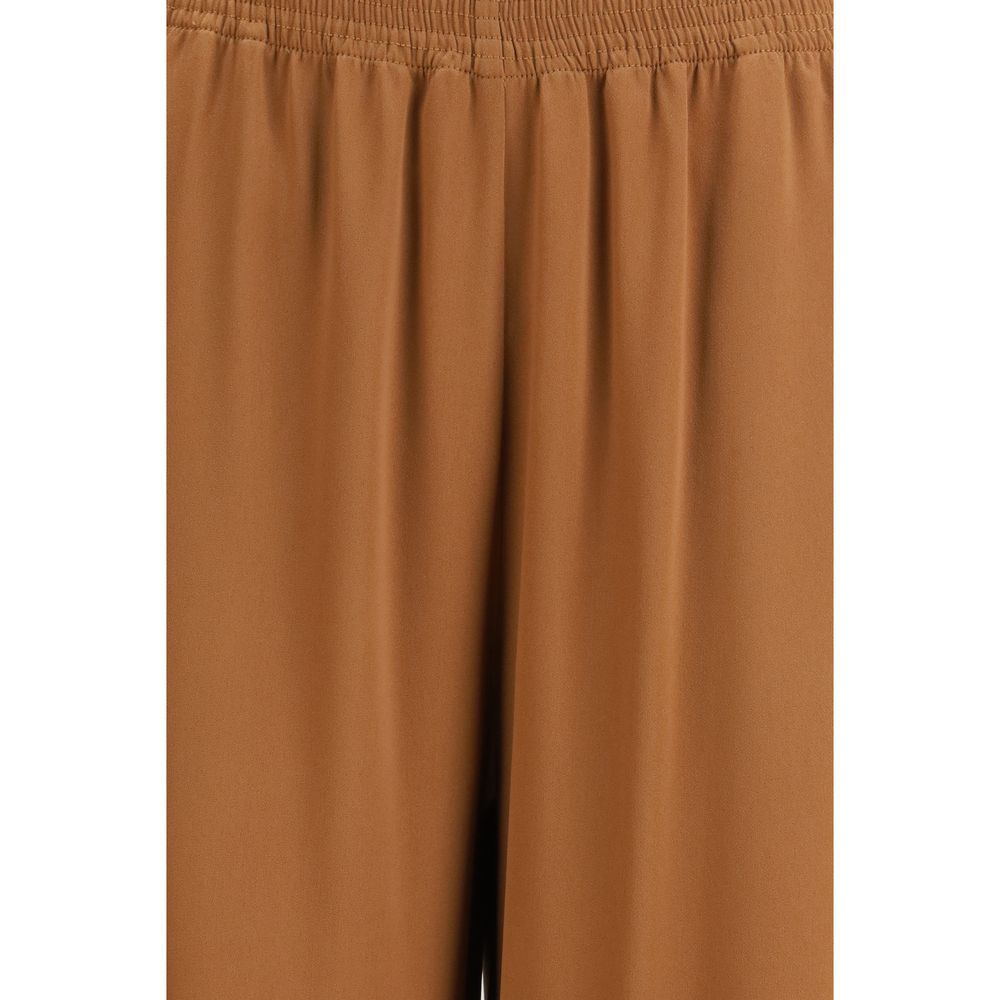 Beige Viscose Casual Pants