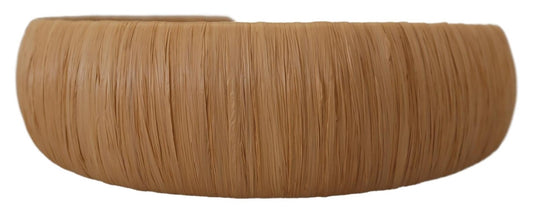 Beige Viscose Women Hair Headband Diadem-Dolce & Gabbana-LabelTerrace.com