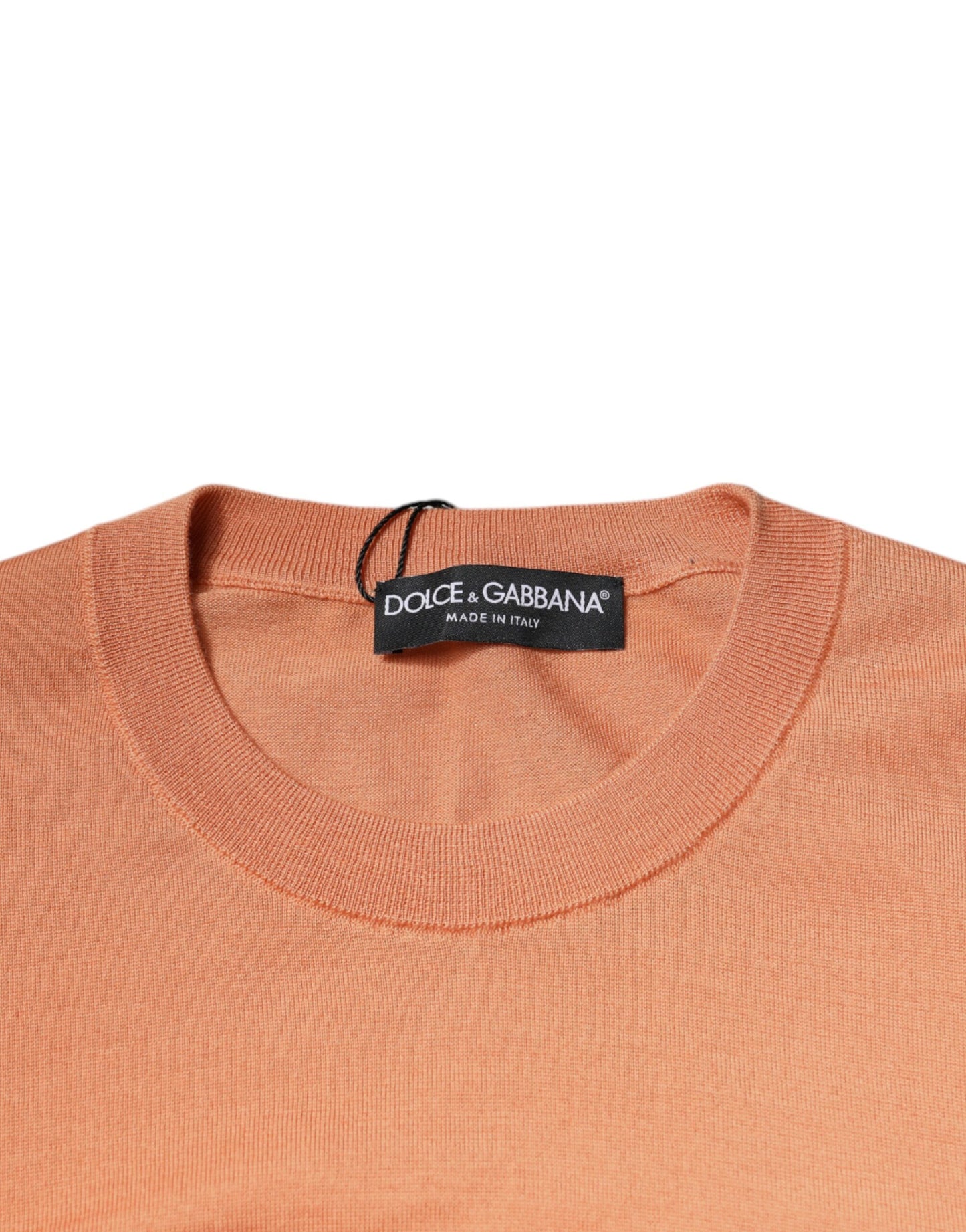 Beige Wool Crewneck Pullover Cropped Sweater-Dolce & Gabbana-LabelTerrace.com