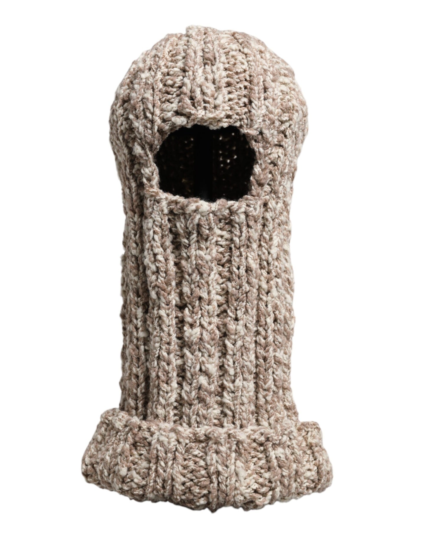 Beige Wool Knitted Ski Mask Balaclava Hat-Dolce & Gabbana-LabelTerrace.com