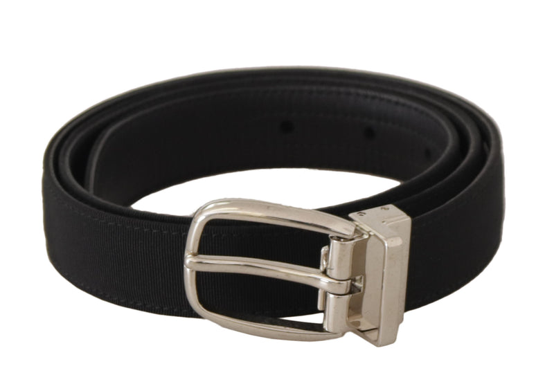 Belt Black Calf Leather Silver Tone Metal Buckle-Dolce & Gabbana-LabelTerrace.com